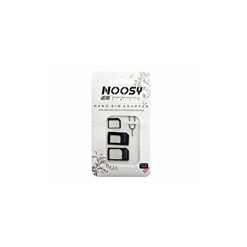 Noosy - ADAPTADOR 3 EN 1 NOOSY NANO NANOSIM & MICRO MICROSIM A SIM NEGRO