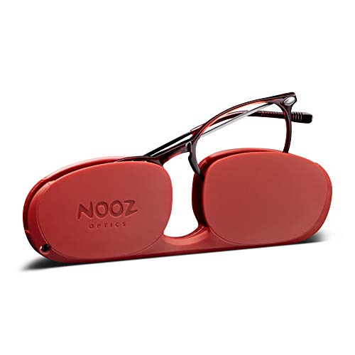 Nooz Gafas de Lectura - Color Rojo Corrección +2.50 - Forma Ovalada - Para Hombres y Mujeres - Modelo Alba Colección Essential