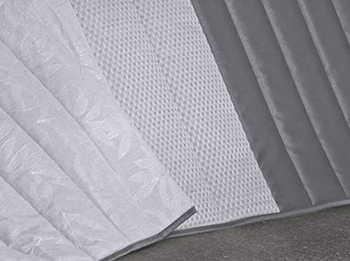 NORA HOME Boutí Edredon Acolchado Ainsa + Funda/s Cojin 40x60. (Gris, 235x260 (Cama 135))