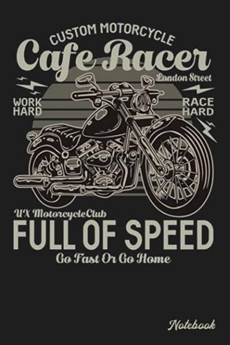 Notebook - Motorcycle Biker Motocross Motorbike Rider Notebook, Cafe racer: Notebook Blank Lined Ruled 6x9 114 Pages