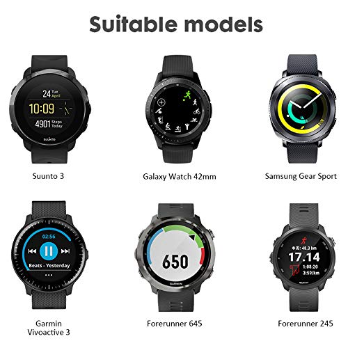 NotoCity Correa para Garmin Vivoactive 3/Forerunner 245 / Garmin Venu/Samsung Galaxy Watch Active/Active 2 /Gear Sport/Galaxy Watch 42mm, 20mm Correa de Reloj de Repuesto de Silicona