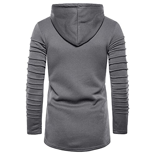 NP Cortavientos para hombre Chaqueta casual de manga fruncida Abrigo Outwear