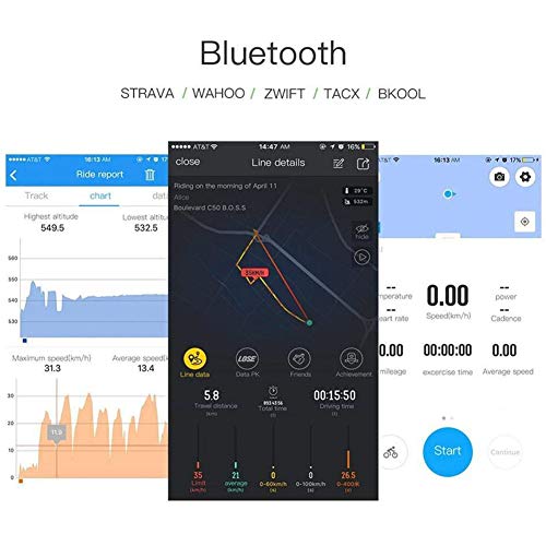 Nrpfell Sensor De Velocidad De Bicicleta Y Sensor De Cadencia para Ciclismo Reloj Deportivo App Soporte Ant + Y Bluebooth