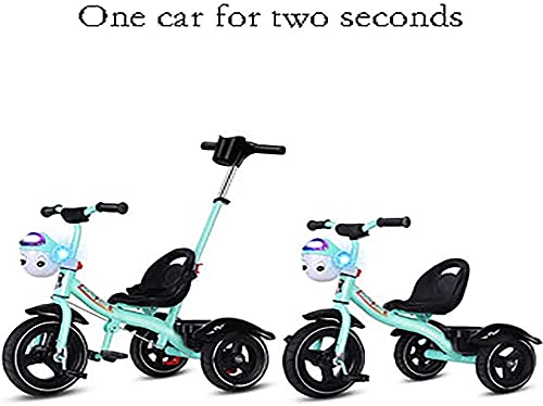 NUBAO Triciclo 2 en 1 Kids CHILLEN Trike Tricycle BICICLETE con MÚSICA Frente Cesta Y REMOVETEPARENTE Push Push Hander Bar, Vacío Rueda de 3 Ruedas Pedal Bicicleta, para 2-6 años de Edad