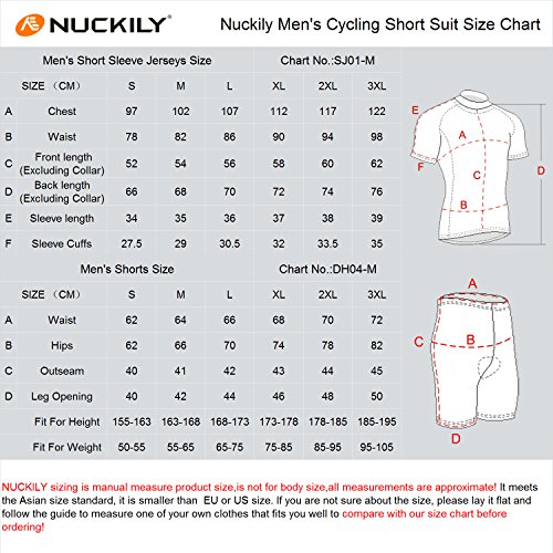 NUCKILY Men's Moisture Wicking Cycling Apparel SS Jersey Short XX-Large