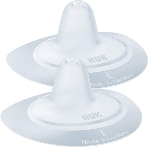 NUK - Protector de pezones para pezones sensibles, incluye estuche protector, 2 unidades, transparente transparente transparente Talla:L