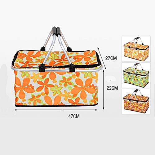 NYKK Carritos de la Compra Plegable Carrito de Aislamiento carbonizado Baloncesto de Almacenamiento portátil Market Basket Basket Carrito Carros Utilitarios Portátiles (Color : B)