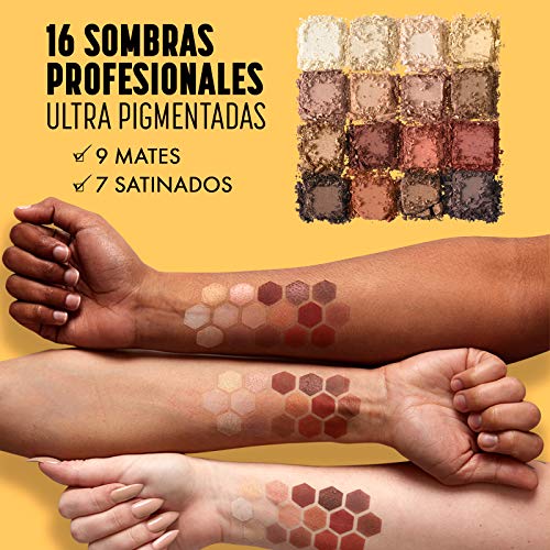 NYX Professional Makeup Paleta de sombra de ojos Ultimate Shadow Palette, Pigmentos compactos, 16 sombras, Acabados mate, satinados y metalizados, Tono: Warm Neutrals