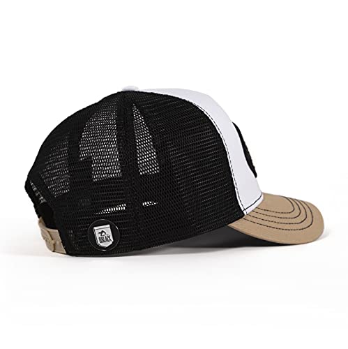 Oblack Gorras de Hombre Origins White & Beige Gorras Mujer Negro Beisbol Ajustable con Visera y Rejilla - Gorra Trucker