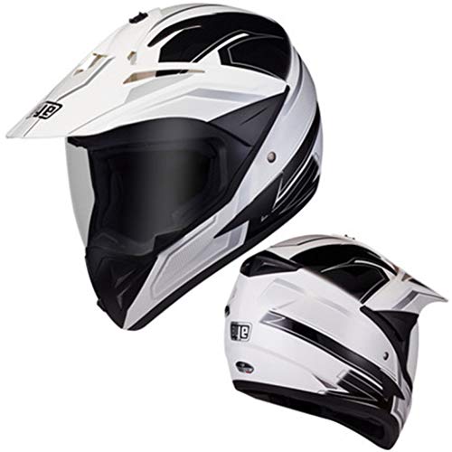 OLEEKA Casco de la motocicleta Casco de cara completa Visor claro Alerón Casco Moto Capacete Motocross DOT aprobado para carreras