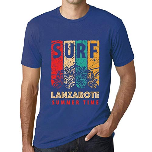One in the City Hombre Camiseta Vintage T-Shirt Gráfico Surf Summer Time Lanzarote Azul Real