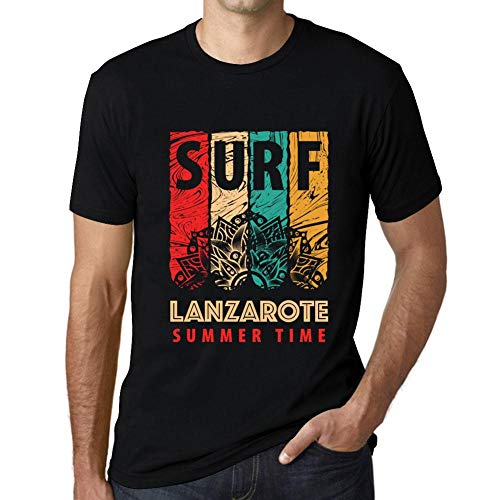 One in the City Hombre Camiseta Vintage T-Shirt Gráfico Surf Summer Time Lanzarote Negro Profundo