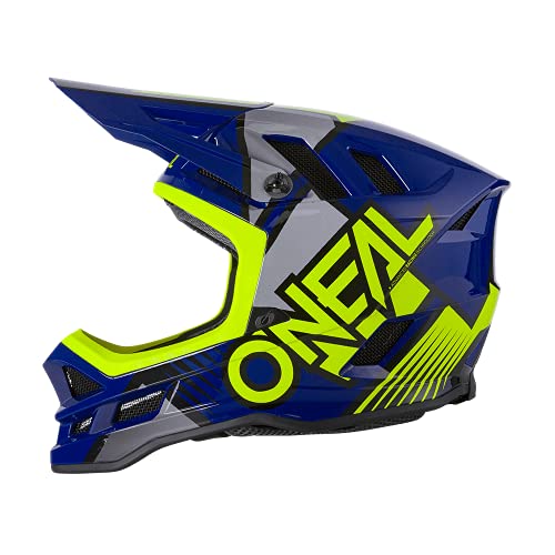 Oneal Blade Polyacrylite Helmet Delta Blue/Neon Yellow M (57/58 cm) Casco Moto MX-Motocross, Adultos Unisex