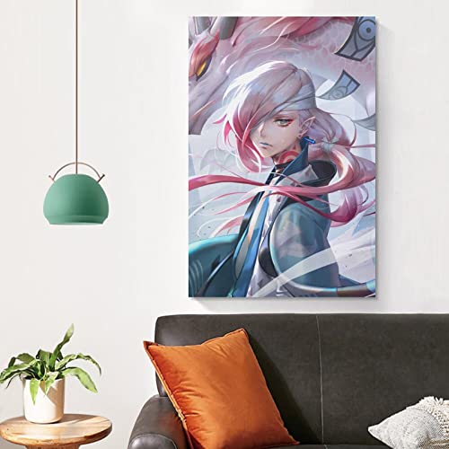 Onmyoji Game Ichimoku Cool Sexyf Unny Art - Póster de dibujos animados de lienzo y arte de pared, diseño moderno de la familia para dormitorio y sala de estar, 40 x 60 cm