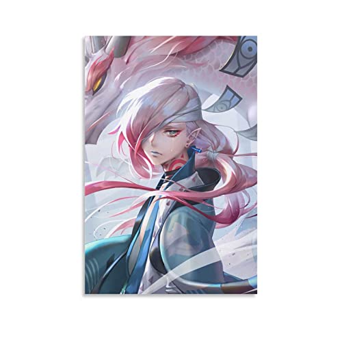 Onmyoji Game Ichimoku Cool Sexyf Unny Art - Póster de dibujos animados de lienzo y arte de pared, diseño moderno de la familia para dormitorio y sala de estar, 40 x 60 cm