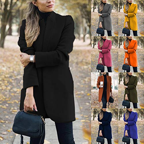 Onsoyours Blazer Mujer Manga Larga Abrigo Traje Slim Chaqueta OL Mujeres Oficina Traje de Chaqueta Outwear Solapa Casual Elegante Chaqueta Naranja 38