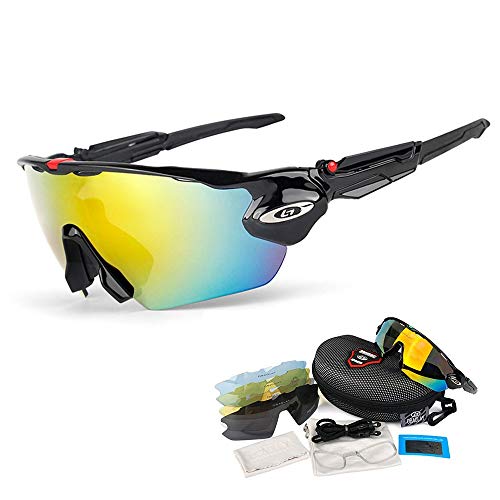 OPEL-R Gafas de Ciclismo de Deportes al Aire Libre, Gafas MTB Polarizadas a Prueba de Viento para Bicicletas PC Casual Beach Oakley Jawbreaker Sunglasses Contiene 5 Tipos de Lentes,1SUBSECTION