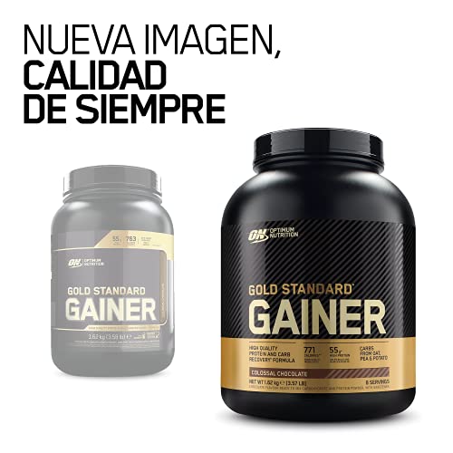 Optimum Nutrition Gold Standard Gainer, Mass Gainer, Proteínas en Polvo para Aumentar Masa Muscular y Recuperación, Chocolate, 8 Porciones, 1.62 kg