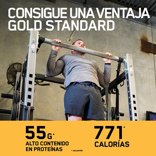 Optimum Nutrition Gold Standard Gainer, Mass Gainer, Proteínas en Polvo para Aumentar Masa Muscular y Recuperación, Chocolate, 8 Porciones, 1.62 kg