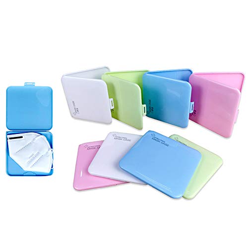 Organizador Caja de Mascarilla de Almacenamiento de Plástico Reutilizable, Estuches de Almacenaje Portátiles con Tapas, Almacenaje de Máscara Contaminación Tamaño (13 x 13 x 1 cm) (Pack 6 Cajas)