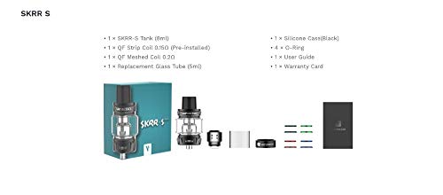 Original Vaporesso SKRR S Tank with QF Strips and QF Meshed Coil 8ml Atomizer Vape Compatible with GT Coils (Silver)