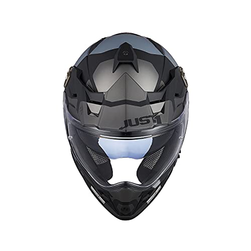 Origine Casco de Motocross Todo Terreno Casco Integral ECE 22-05 Aprobado para Protectores de Casco Para Downhill MTB Quad Enduro ATV (Tour Titanium Black,L)