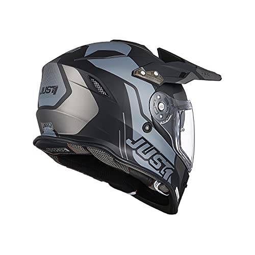 Origine Casco de Motocross Todo Terreno Casco Integral ECE 22-05 Aprobado para Protectores de Casco Para Downhill MTB Quad Enduro ATV (Tour Titanium Black,L)