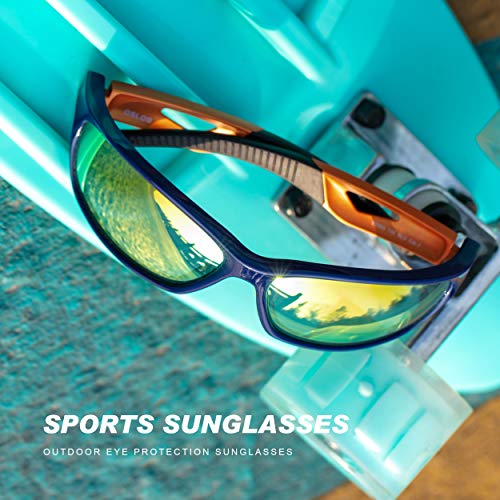 OSLOB gafas de sol polarizadas deportivas para mujeres hombres que completan operando protección uv lentes de conducción st003 (blu)