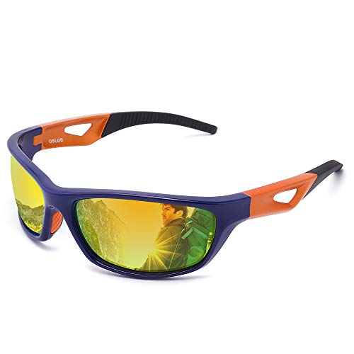 OSLOB gafas de sol polarizadas deportivas para mujeres hombres que completan operando protección uv lentes de conducción st003 (blu)