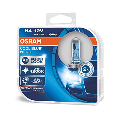 Osram 64193CBI-HCB 2 x Bombillas Cool Blue Intense H4 12V 60/55W Duo, Blanco