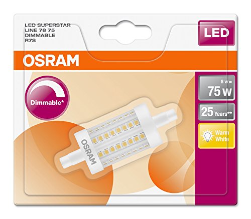 Osram 811751 Bombilla LED R7s, 8.5 W, Blanco, tubular, plástico