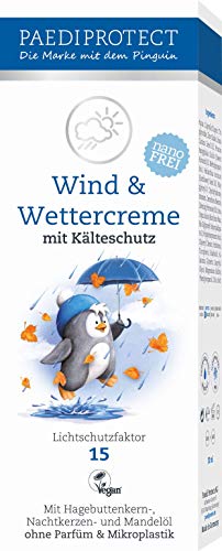 PAEDIPROTECT Crema contra el viento y la intemperie 30 ml para bebés, niños y adultos con FPS 15, loción de cuidado con rosa mosqueta para proteger contra el frío, el viento y la humedad