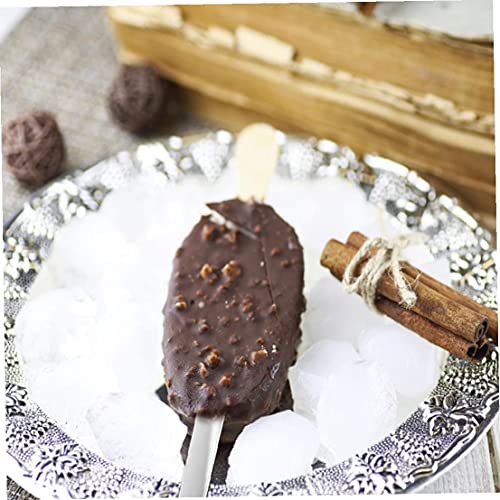 Palos Polo del helado artesanal Palos Acrílico para Candy fiesta en casa de Apple Niños proyectos de bricolaje de plata 50PCS, Moho helado