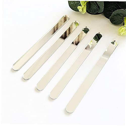 Palos Polo del helado artesanal Palos Acrílico para Candy fiesta en casa de Apple Niños proyectos de bricolaje de plata 50PCS, Moho helado