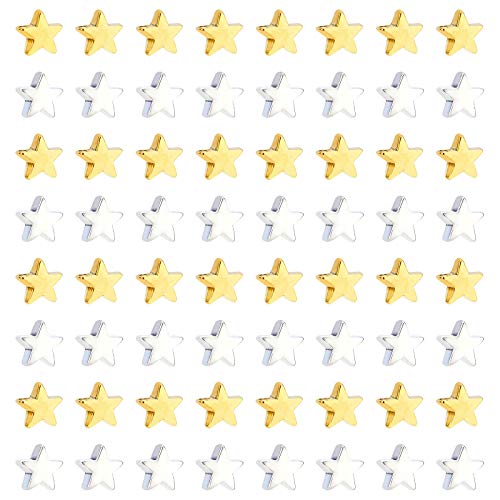 PandaHall 400 cuentas de oro de plata de estrella de cuentas espaciadoras de agujero pequeño cuentas de estrella para DIY joyería collar pendiente pulsera artesanía hecha a mano suministros