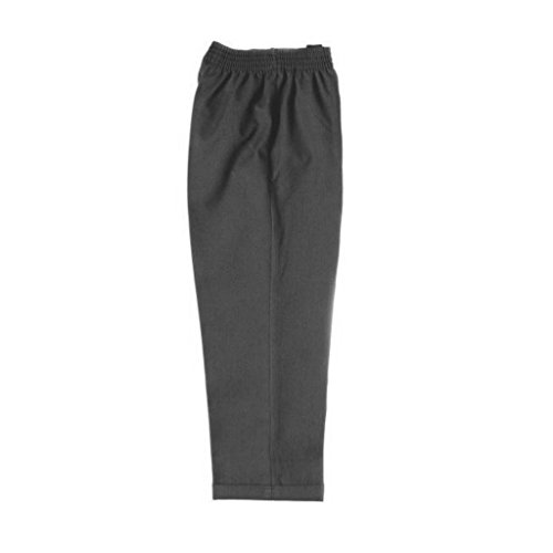 Pantalones escolares elásticos sin cremallera para niños de 2 a 12 años, color negro, gris y azul marino Gris gris 8 años