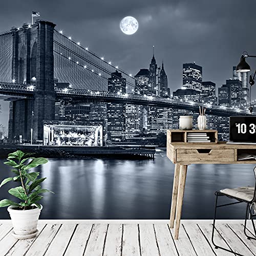 Papel Pintado Fotográfico New York 308 x 220 cm Tipo Fleece no-trenzado Salón Dormitorio Despacho Pasillo Decoración murales decoración de paredes moderna - 100% FABRICADO EN ALEMANIA - 9101010a
