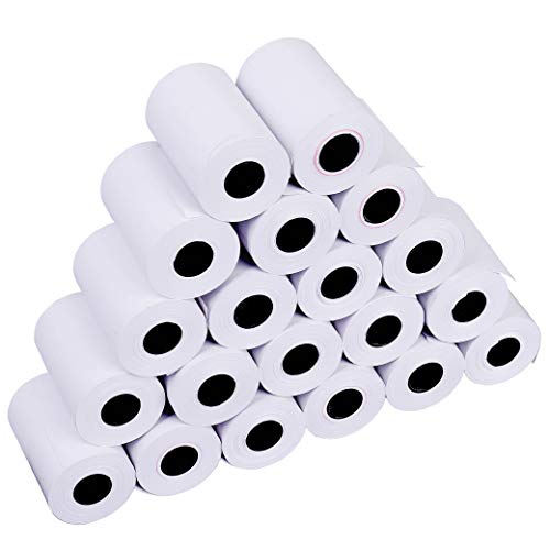 Papel térmico,Empaquetado 20 Rollos de papel de pulpa de madera 100% puro de 57x40 mm impresos claramente aprobados para el supermercado Tienda de conveniencia