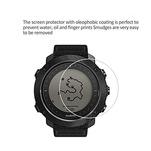 (Paquete de 2) Suunto Traverse Alpha Protector de pantalla, 9H Protector de pantalla de vidrio templado para Suunto Traverse Alpha con Anti-huella digital Sin burbujas Crystal Clear