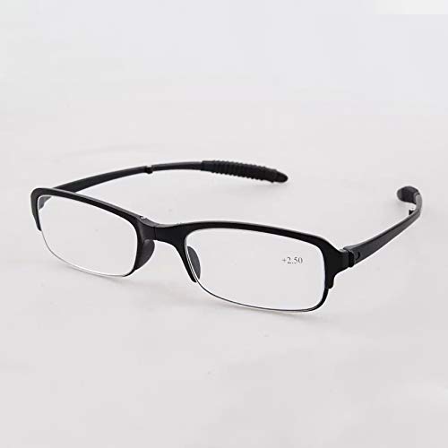 Paquete de 3 pares de gafas de lectura plegables plegables con estuche, 1.0 a +3.5 Hombre Impresora plegable de bolsillo con presbicia Hyperopia