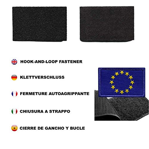 Parche Bandera Unión Europea para Ropa Hombres y Mujeres – 8 x 5 cm - Escudo Bordado Militar Táctico UE Colores Originales Chaqueta Mochila Crossfit Aplicaciones para Coser Emblema Europa Aplique