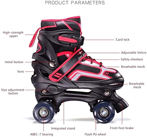 Patines en Línea Los Niños Patines 4 Ruedas Llevaron La Doble Patines Rojo Caliente De La Venta Seguridad Principiantes Niños Patines For Adultos Profesionales