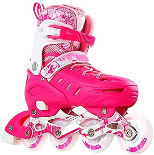 Patines en línea Rodillo Ajustable Los Niños Patines 4 Ruedas En Línea Fila Rosa Caliente De La Venta De La Nueva Alta Seguridad Principiante Profesional De La Calidad De La Muchacha Patines 3 Tamaño