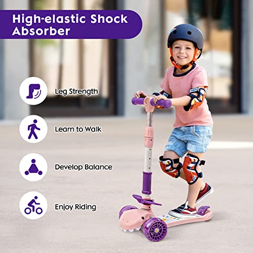 Patinete para niños 3 en 1 con Asiento Plegable, extraíble y Altura Ajustable para niños pequeños de 2 a 8 años para Uso en Interiores y Exteriores, niños y niñas