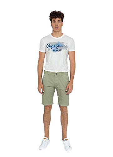 Pepe Jeans MC Queen Short Pantalones Cortos, 701PALM Green, 38 para Hombre