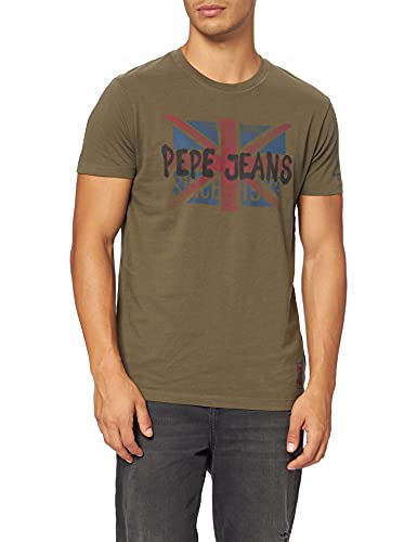 Pepe Jeans Roland Camiseta, Verde, XL para Hombre