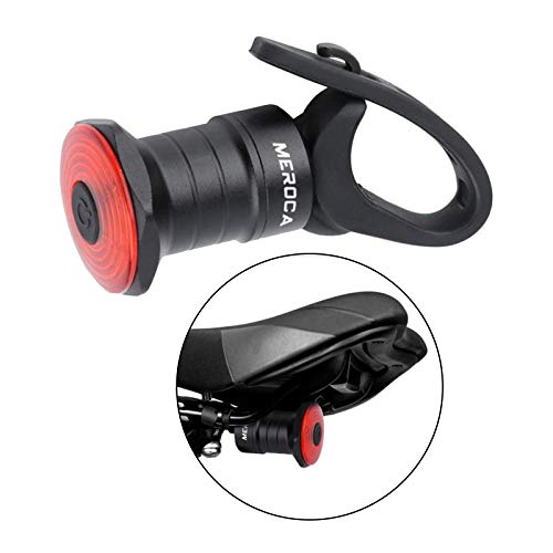 Perfeclan Luz Trasera Inteligente para Bicicleta, luz LED Trasera Ultra Brillante luz LED Recargable USB Auto On/Off Sensor de Freno IPX6 Impermeable Luces - Montaje tija