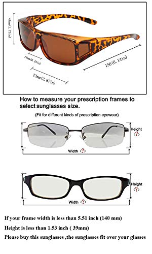 Perfectmiaoxuan Gafas de Sol Polarizadas para llevamos gafas graduadas para hombre mujere/Gafas de sol cubren gafas graduadas Excelentes para Ciclismo Pescar y Conducir (Brown, 65)