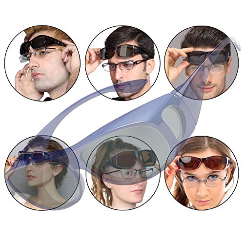 Perfectmiaoxuan Gafas de Sol Polarizadas para llevamos gafas graduadas para hombre mujere/Gafas de sol cubren gafas graduadas Excelentes para Ciclismo Pescar y Conducir (blue A, 65)