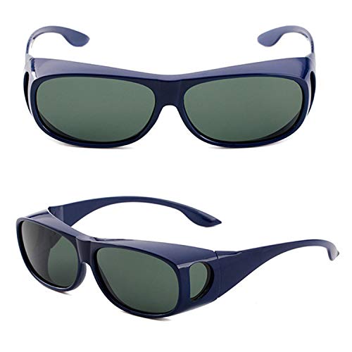 Perfectmiaoxuan Gafas de Sol Polarizadas para llevamos gafas graduadas para hombre mujere/Gafas de sol cubren gafas graduadas Excelentes para Ciclismo Pescar y Conducir (blue A, 65)